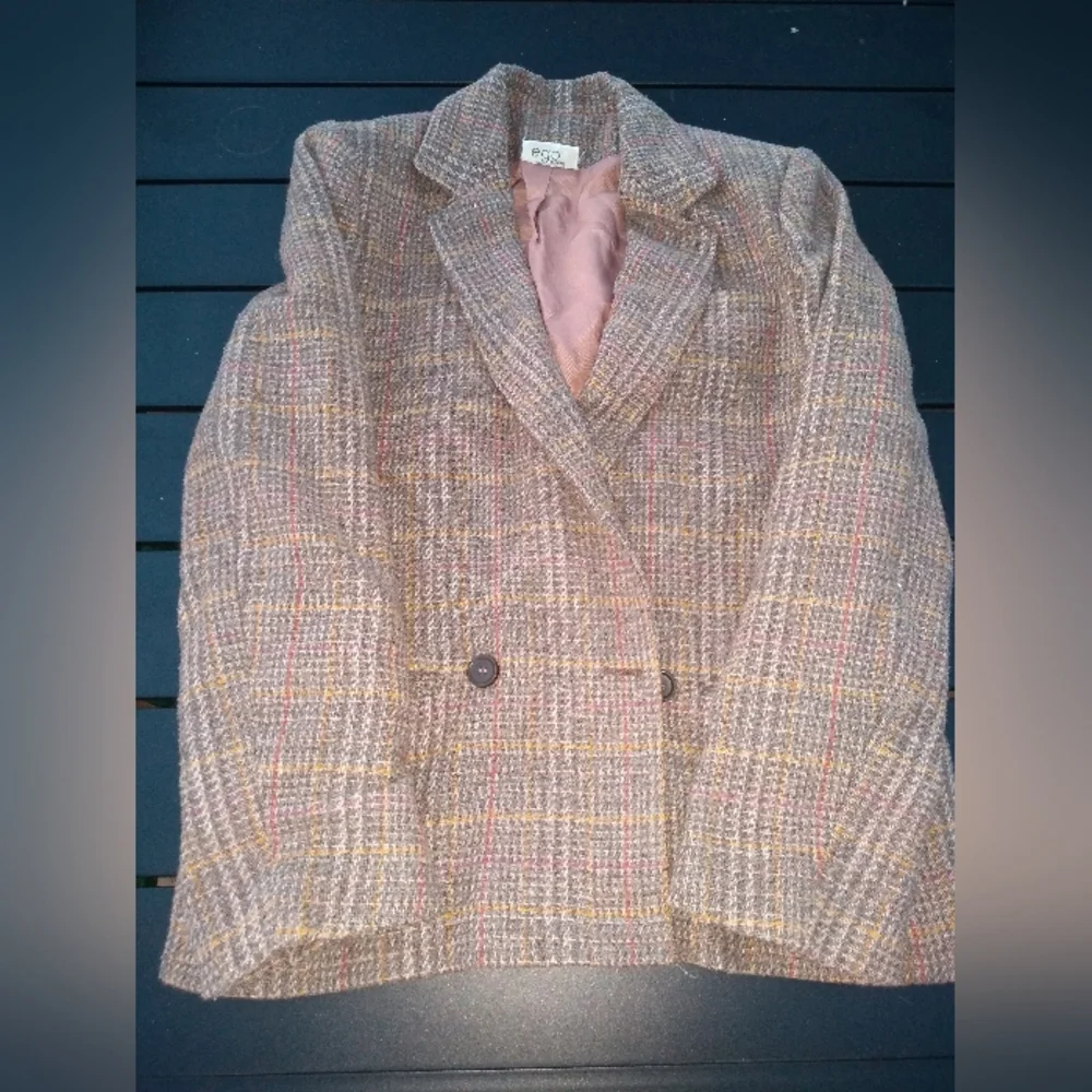 Vintage Ego Fashions Women"s Pink Tweed Blazer, Size 5, Double Breasted,… - Picture 2 of 7